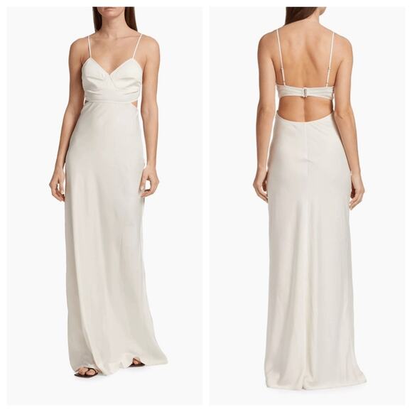 A.L.C. Blakely Cutout Maxi Dress Gown in Whisper White Size 6 - Picture 1 of 16